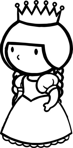 Раскраска девочка в платье