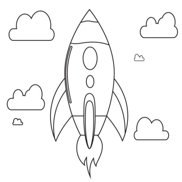 Ракета для раскрашивания для детей