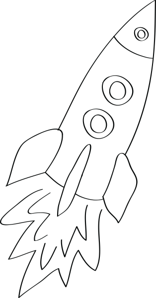 Ракета раскраска для малышей