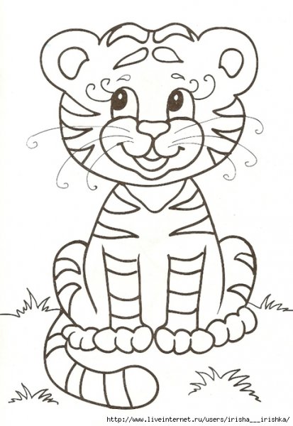 Тигр. Раскраска
