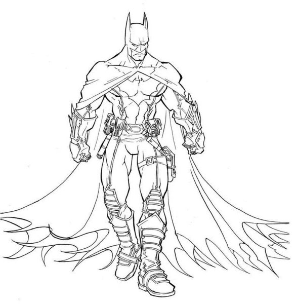 Раскраска Супергерои Марвел Бэтмен
