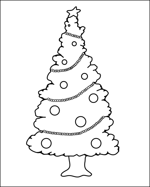 Елочка трафарет