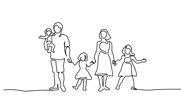 Семья рисунок контур