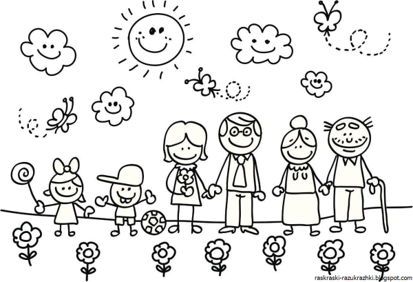 Раскраска семья