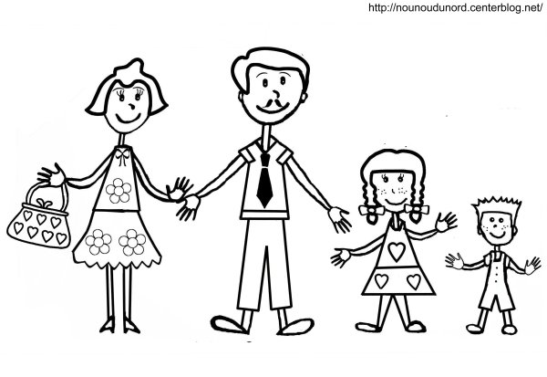 Раскраска родители и дети