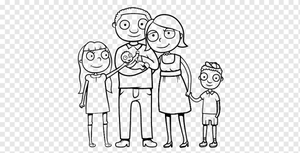 Раскраска семья из 5 человек