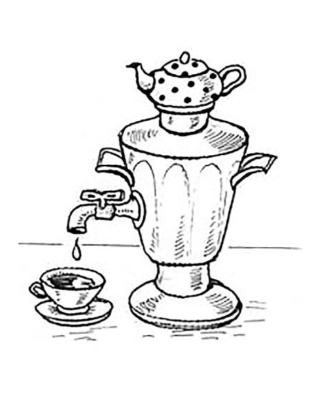 Самовар и баранки раскраски для детей