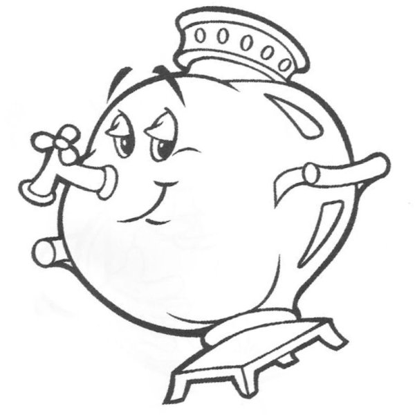 Самовар трафарет для рисования