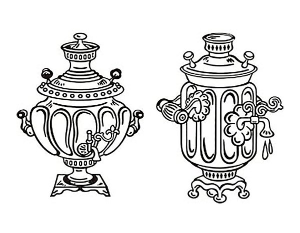 Трафарет самовара для детей