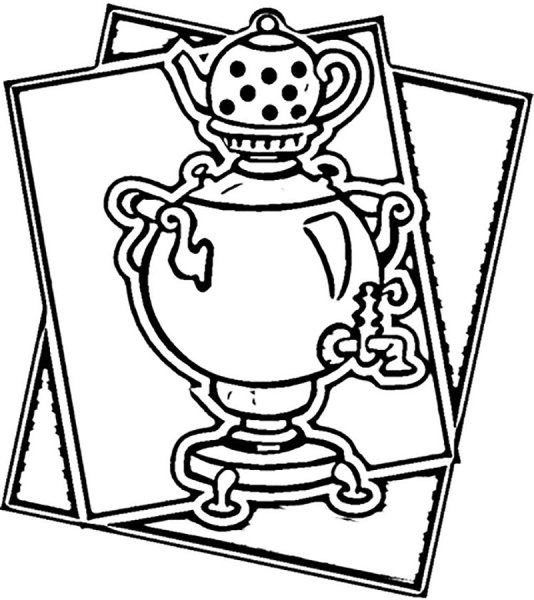 Самовар раскраска