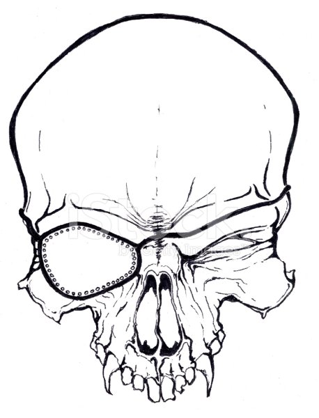 Череп контур арт