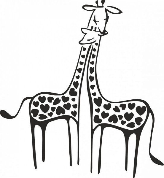 Жираф трафарет