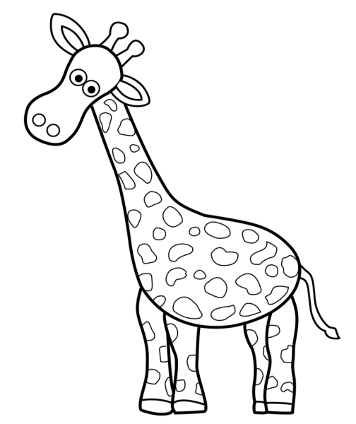 Жираф раскраска для детей