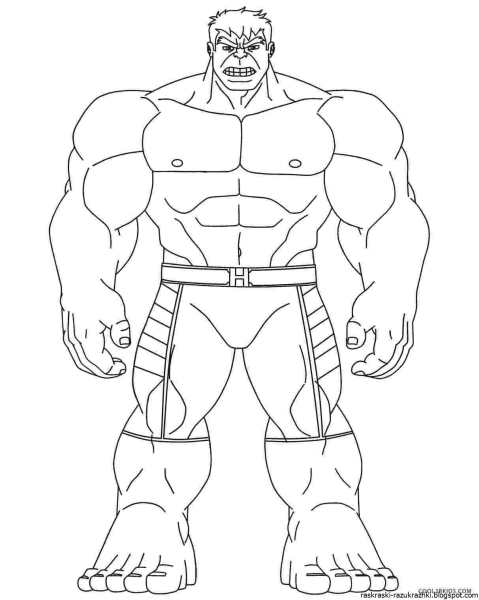 Раскраска Супергерои Марвел Халк