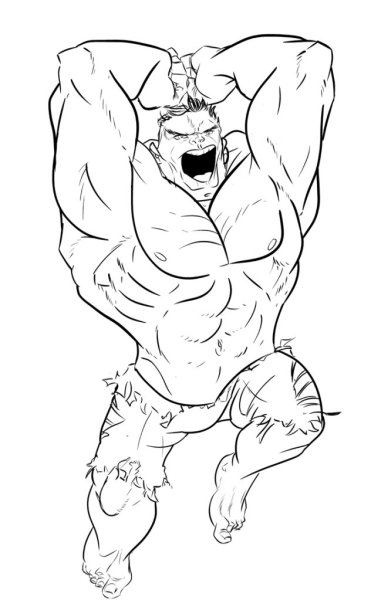 Халк раскраска