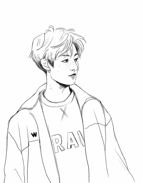 BTS Чонгук разукрашка