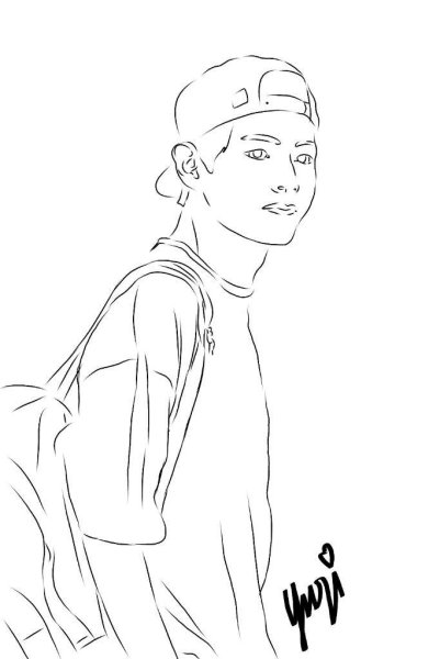 BTS контурные рисунки