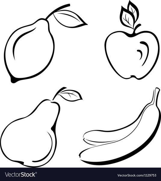 Трафареты для детей овощей и фруктов