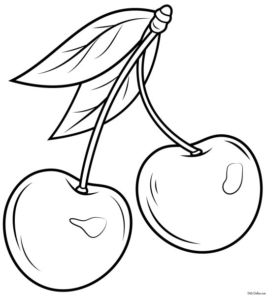 Вишня раскраска