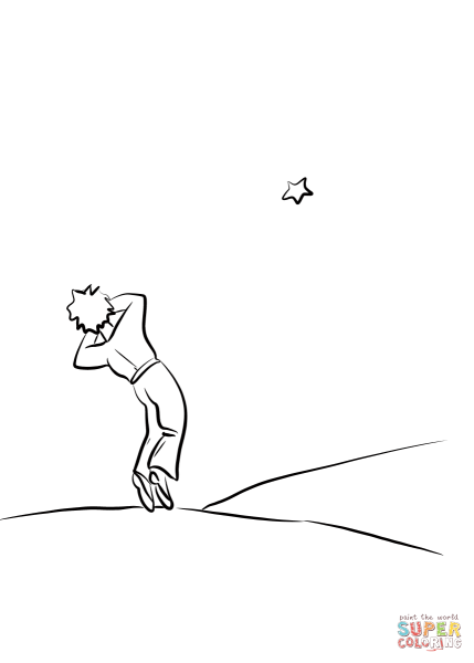 Раскраска маленький принц Экзюпери