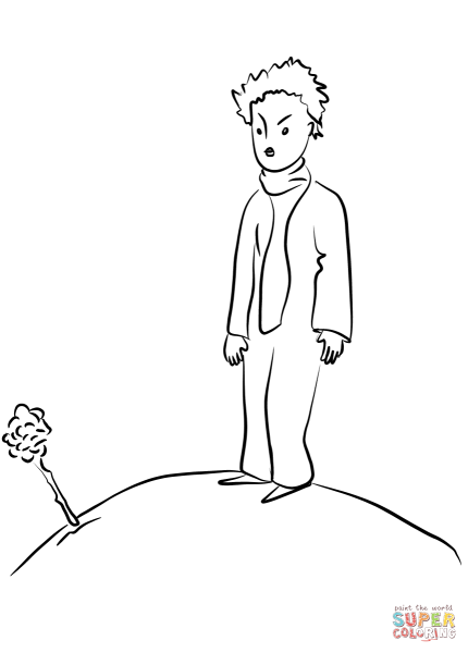 Маленький принц и роза рисунок