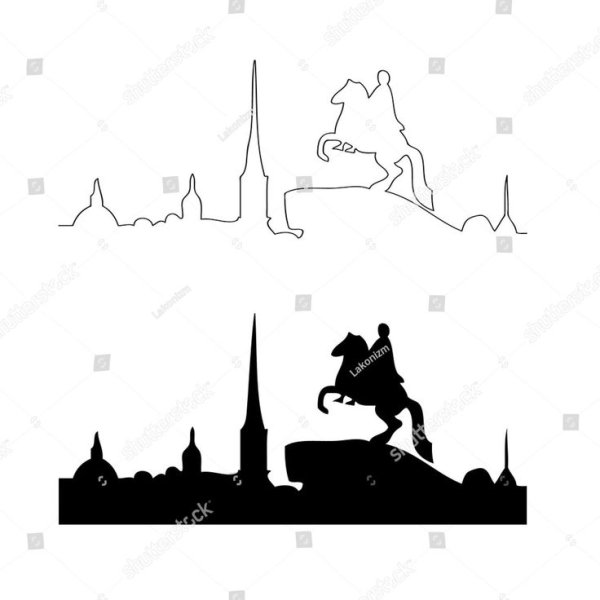 Медный всадник Петропавловская крепость вектор