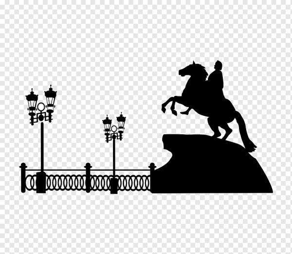 Медный всадник силует Санкт-Петербурга
