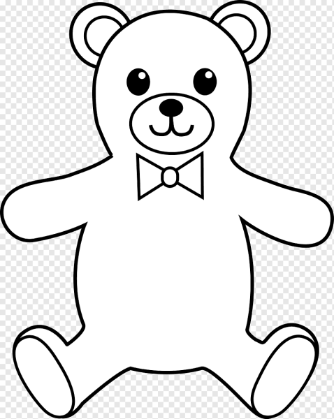 Раскраска медведь с бантиком