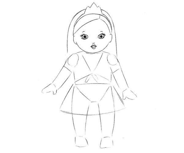 Кукла раскраска для детей