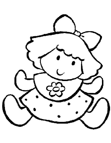 Кукла раскраска для детей