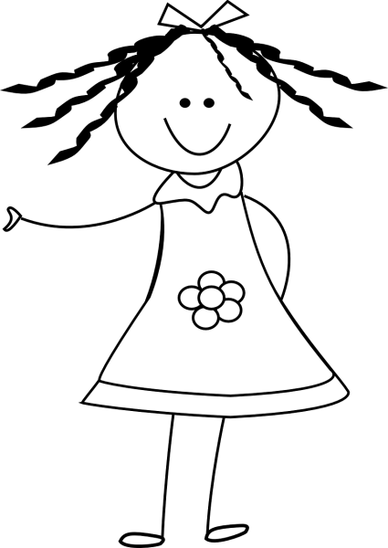 Кукла контурное изображение