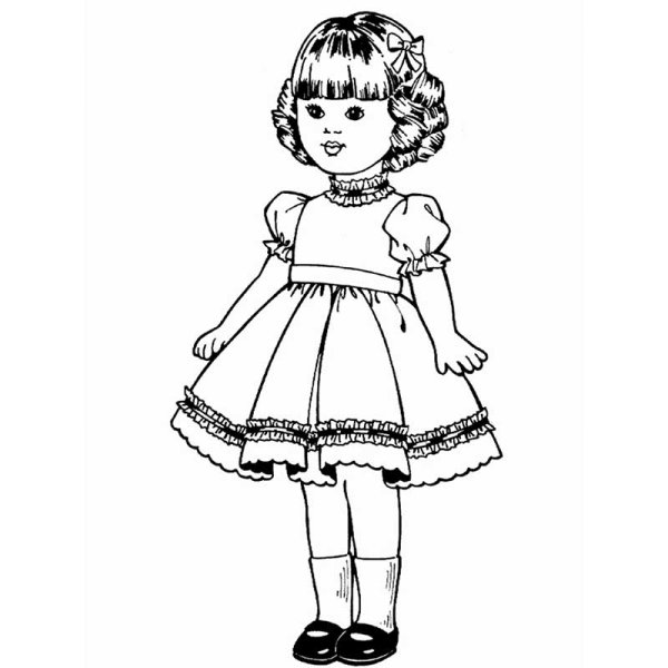 Кукла черно белый на белом фоне