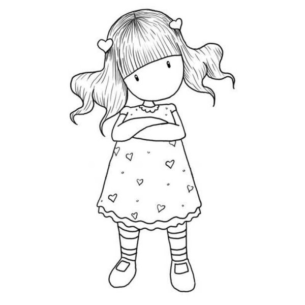 Трафарет куклы для раскрашивания