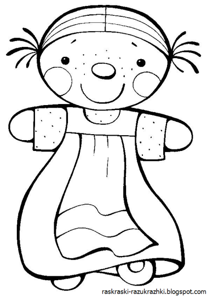 Раскраска кукла для самых маленьких