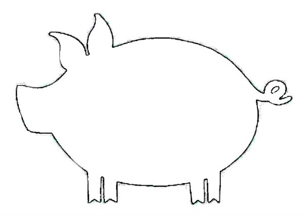 Трафарет поросенка