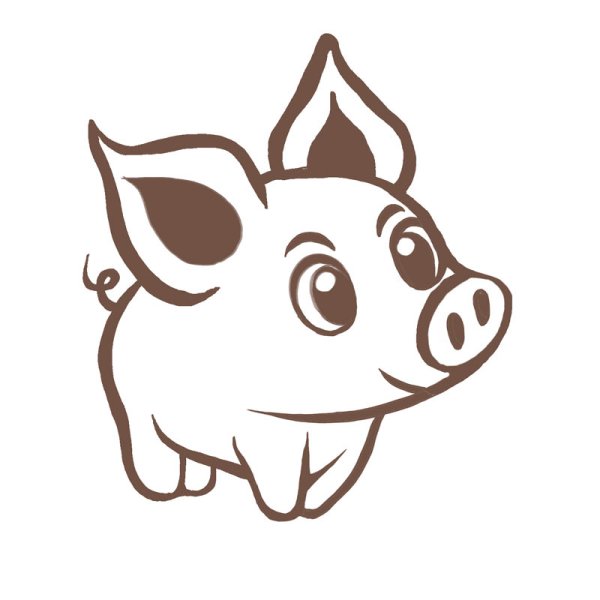 Свинья трафарет