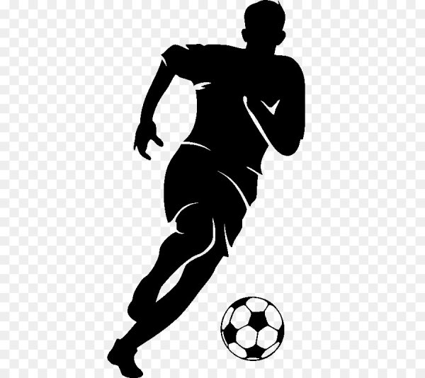 Силуэт футболиста с мячом