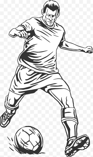 Силуэт мальчика футболиста с мячом