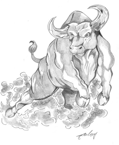 Бык из линий