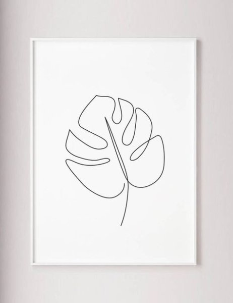 Листик одной линией