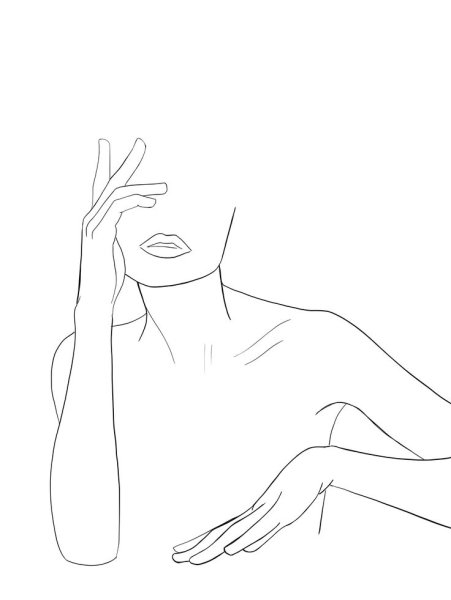 Девушка линиями