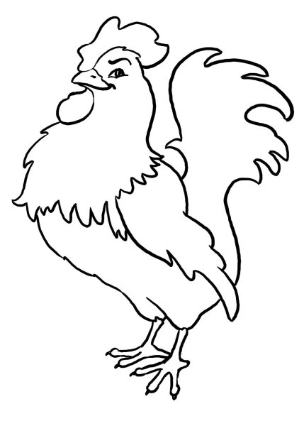 Петушок. Раскраска