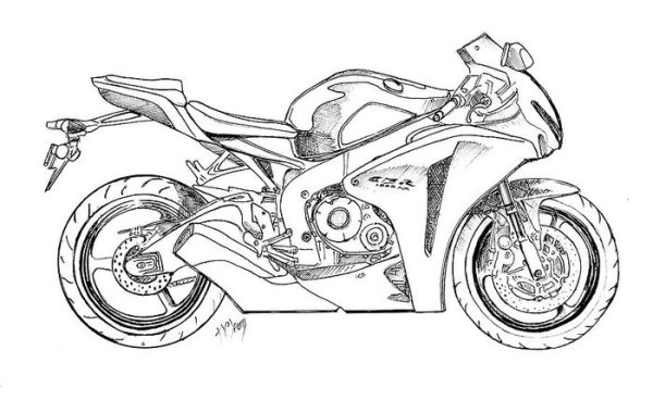Раскраска мотоцикла Honda CBR 600 RR