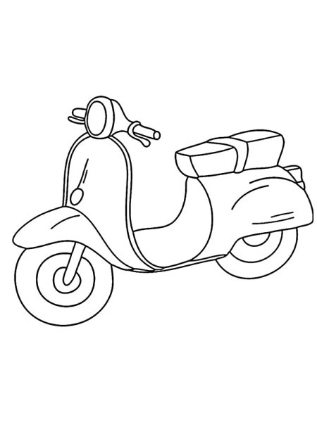 Раскраска скутер