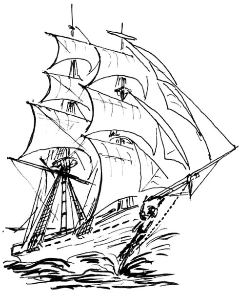 Парусник раскраска