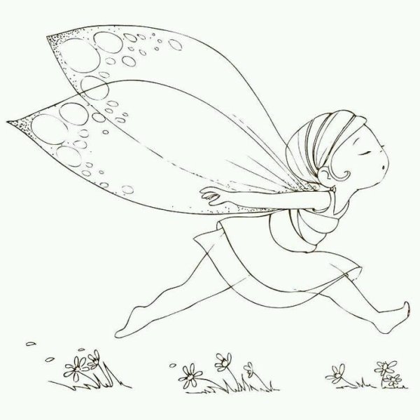 Фея контурный рисунок