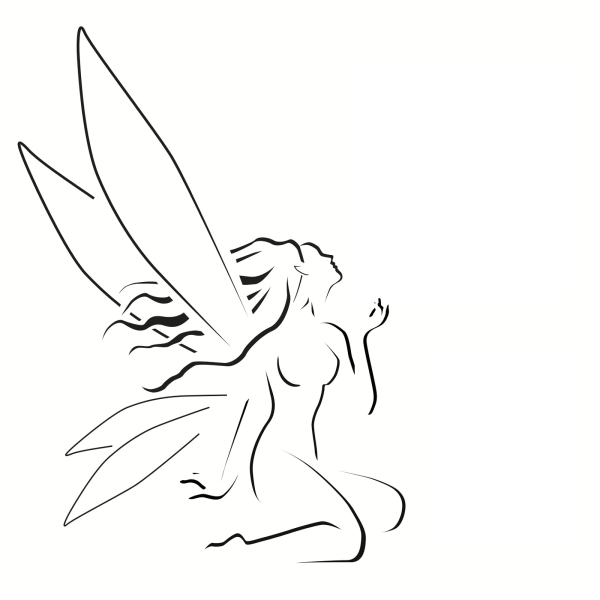 Фея эскиз контур