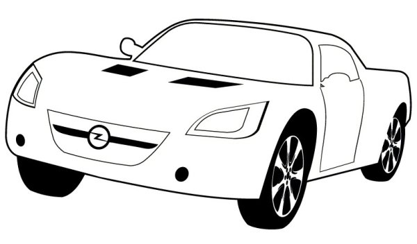 Машина рисунок контур