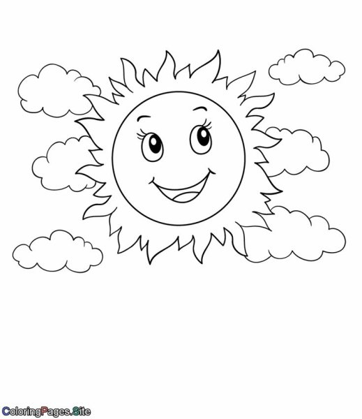 Солнце раскраска