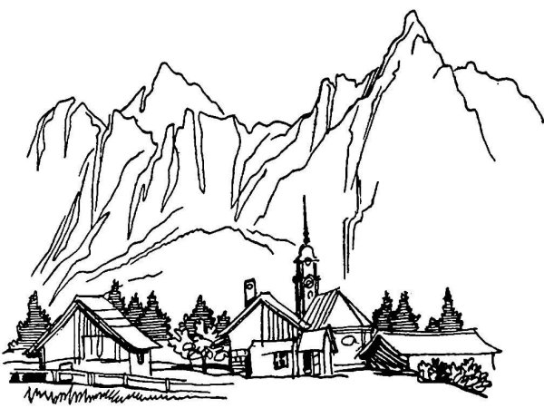 Раскраска природа горы